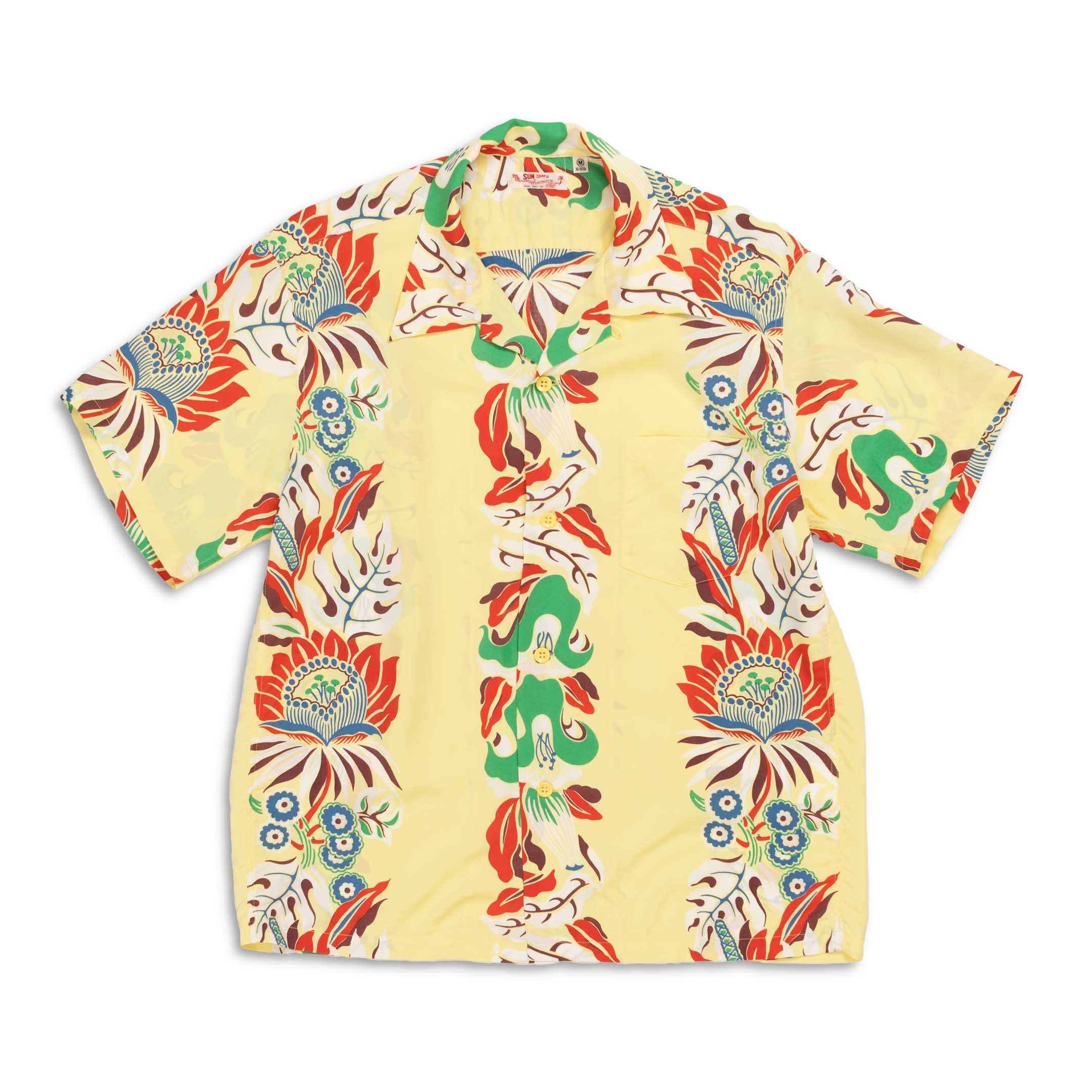 Sun Surf Paradise Flower Hawaiian Shirt Yellow-Hawaiian Shirt-Clutch Cafe