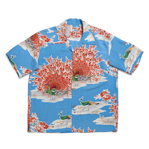 Sun Surf Pikake Hawaiian Shirt Blue-Shirt-Clutch Cafe