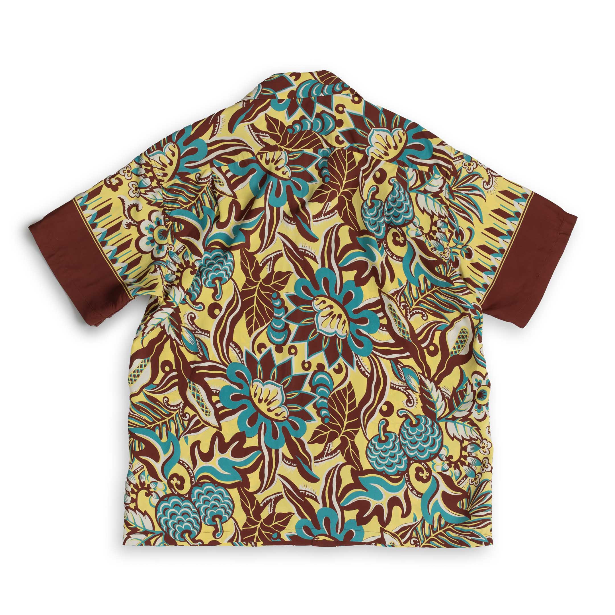Sun Surf Swallow Flower Field Border Hawaiian Shirt Brown-Hawaiian Shirt-Clutch Cafe