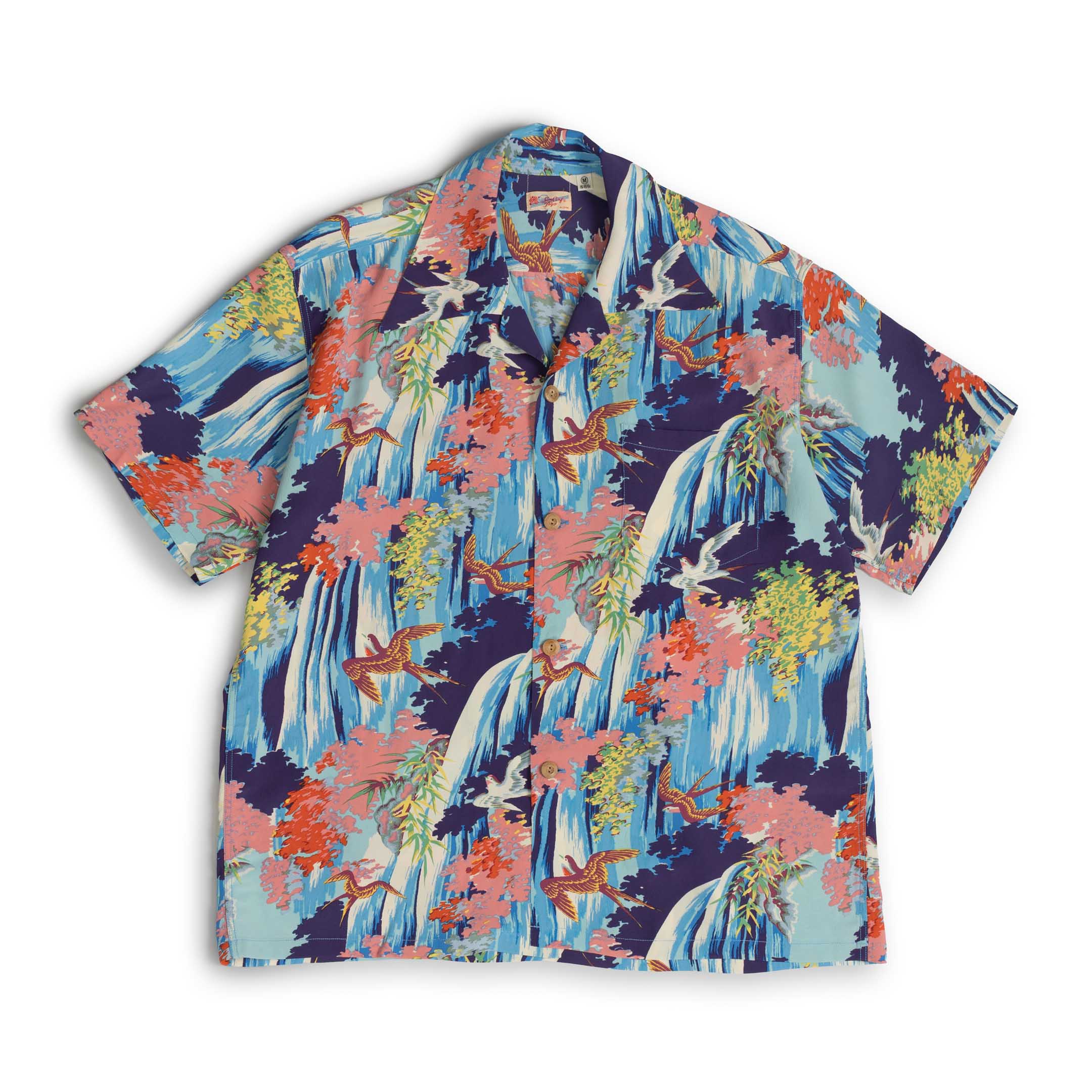 Sun Surf Swallow Wildly Fluttering Hawaiian Shirt Navy-Hawaiian Shirt-Clutch Cafe