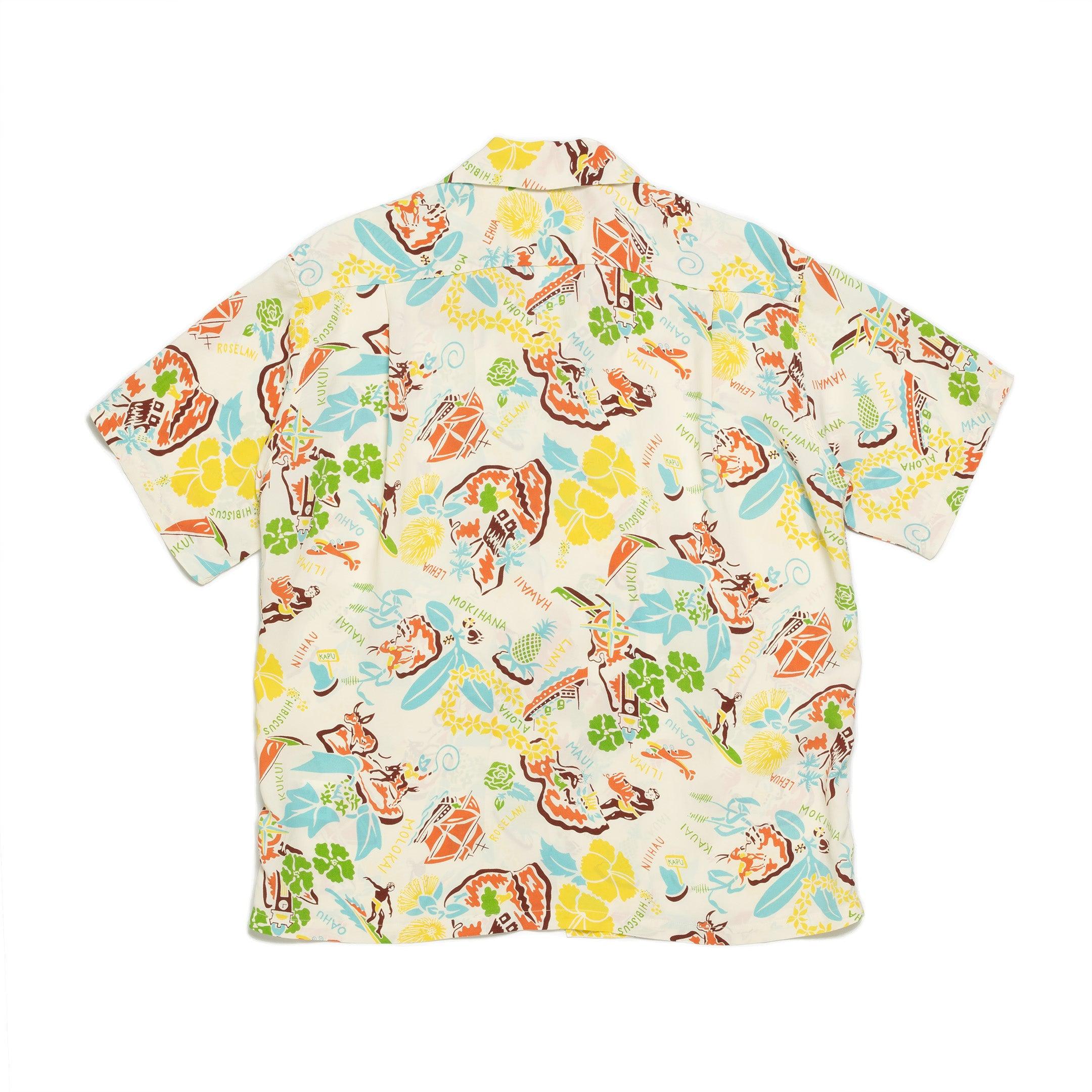 Sun Surf Symbol of The Islands Hawaiian Off White-Hawaiian Shirt-Clutch Cafe