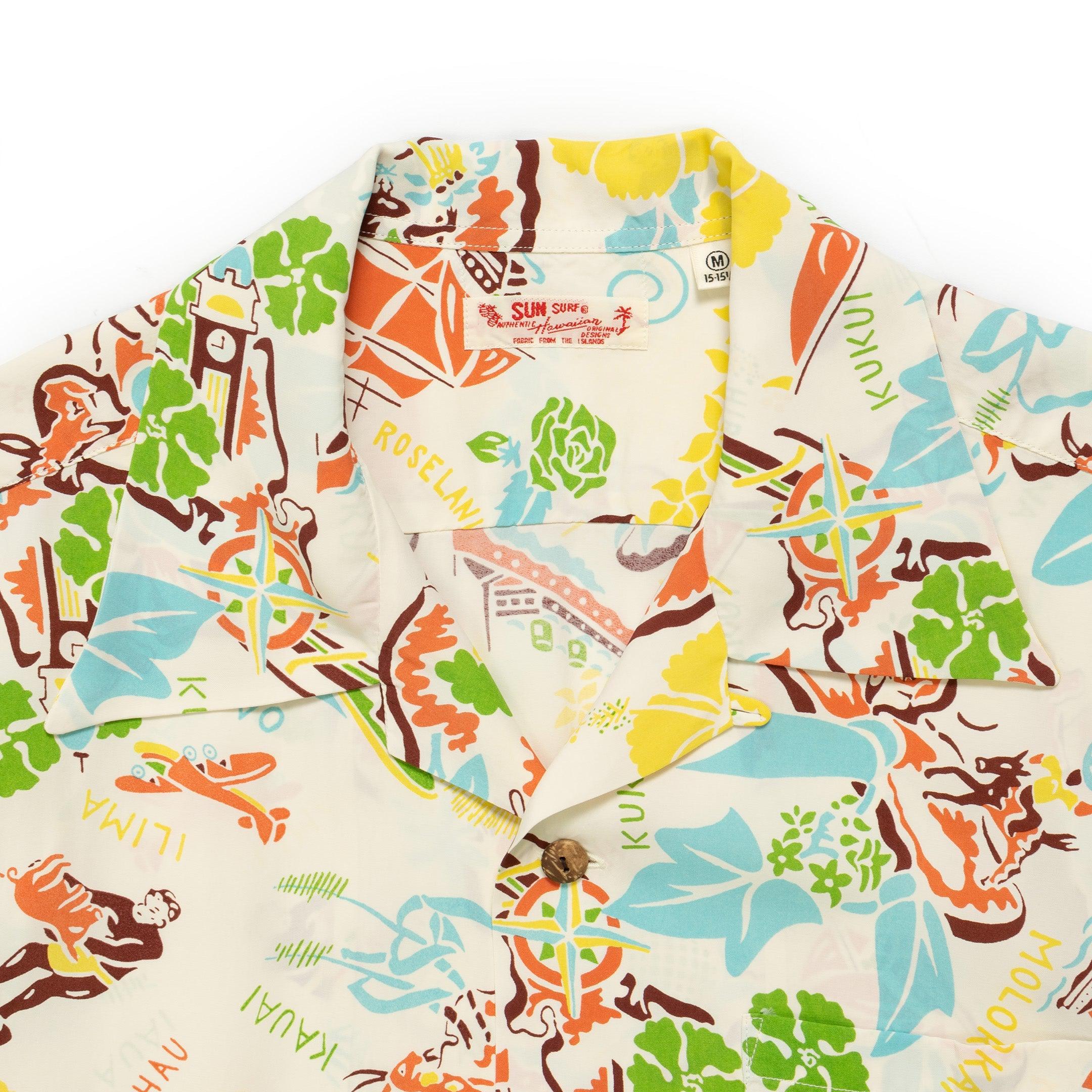 Sun Surf Symbol of The Islands Hawaiian Off White-Hawaiian Shirt-Clutch Cafe