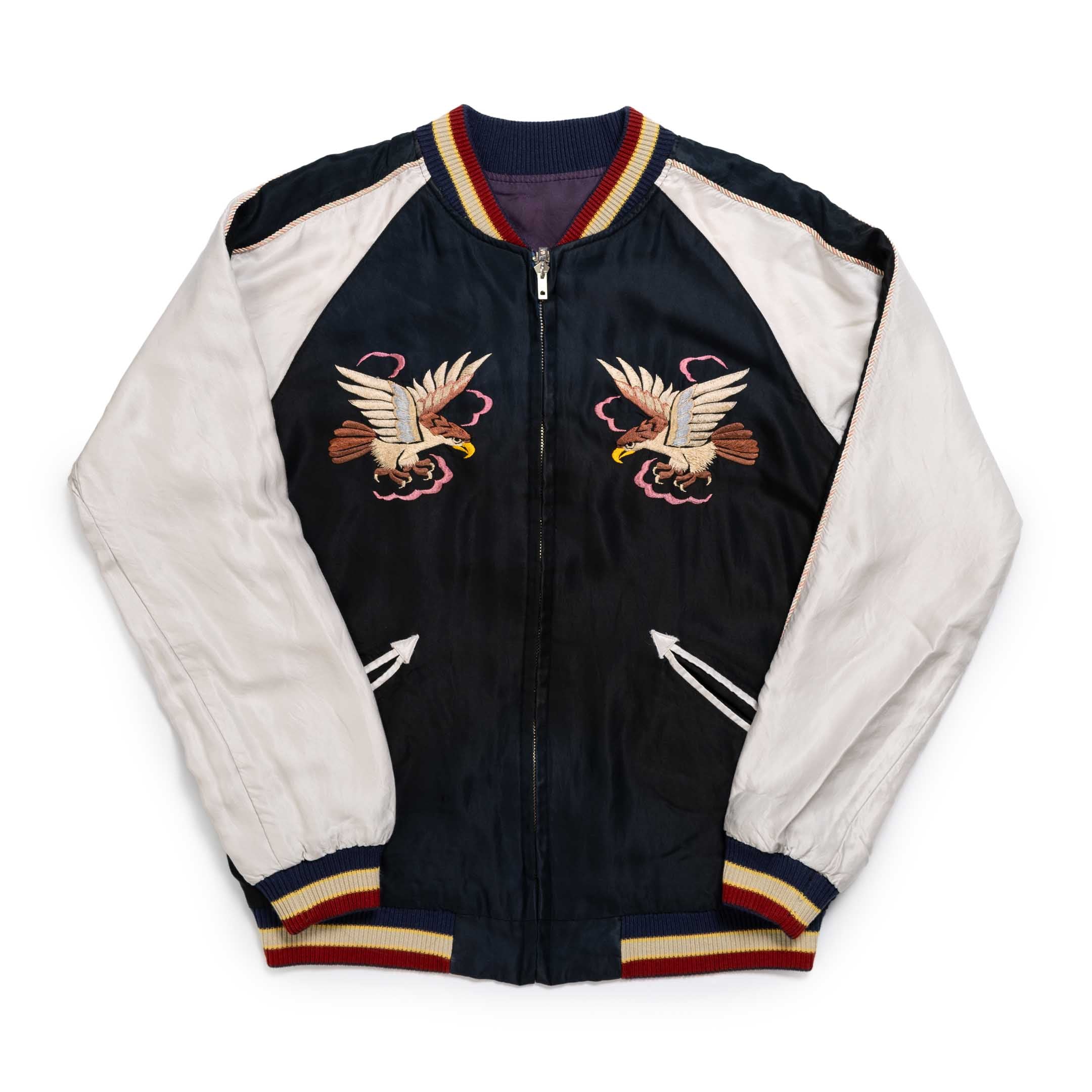 Tailor Toyo Acetate Suka 'Aging' Eagle x Dragon Black-Scarf-Clutch Cafe