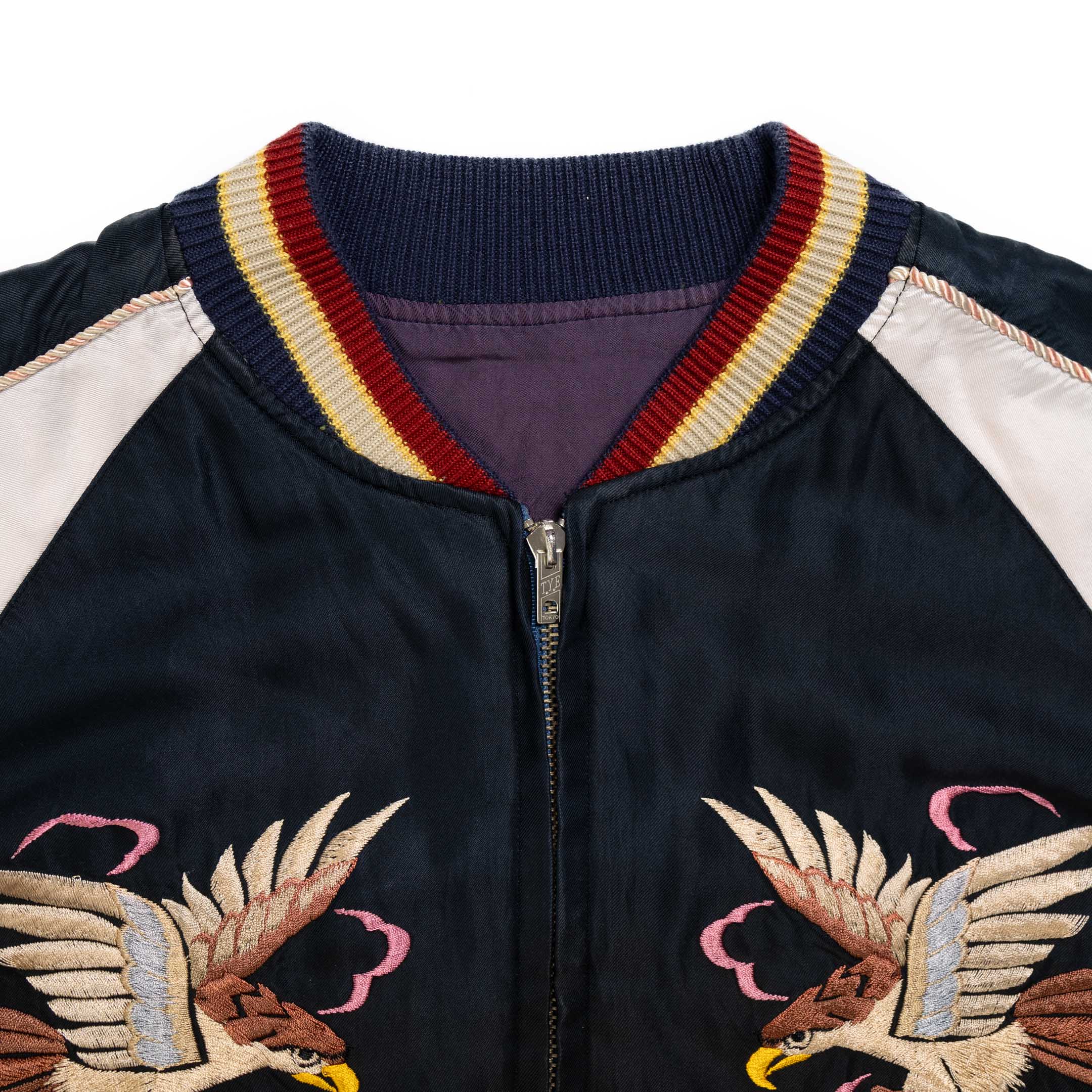 Tailor Toyo Acetate Suka 'Aging' Eagle x Dragon Black-Scarf-Clutch Cafe