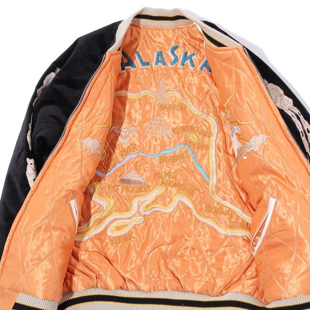 Tailor Toyo Late 1950's Style Velveteen Souvenir Jacket Polar Bear x Alaska Map-JACKET-Clutch Cafe
