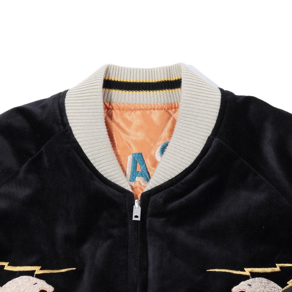 Tailor Toyo Late 1950's Style Velveteen Souvenir Jacket Polar Bear x Alaska Map-JACKET-Clutch Cafe