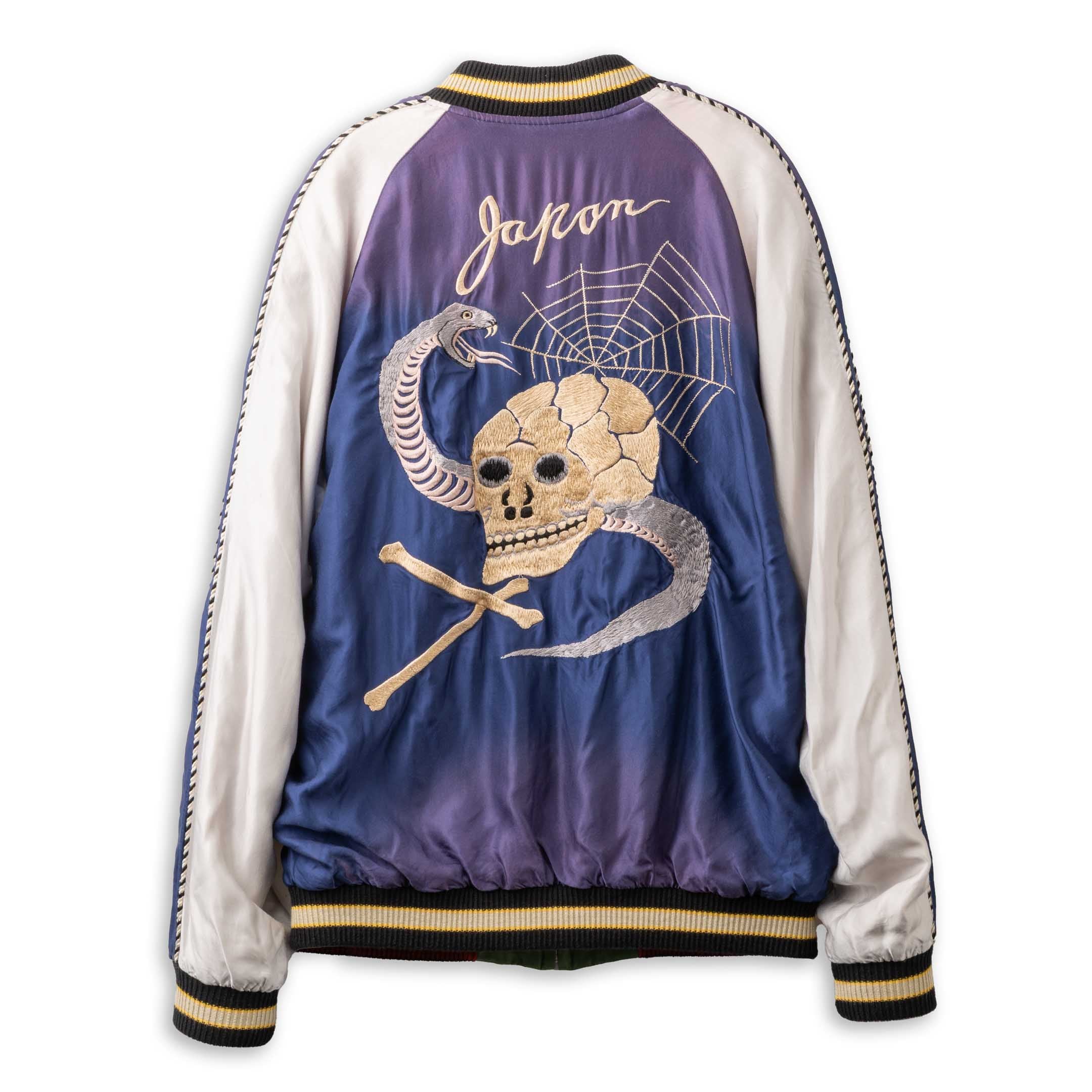 Tailor Toyo Snake & Skull Souvenir Jacket (Ageing Model) Navy x Green-Jacket-Clutch Cafe