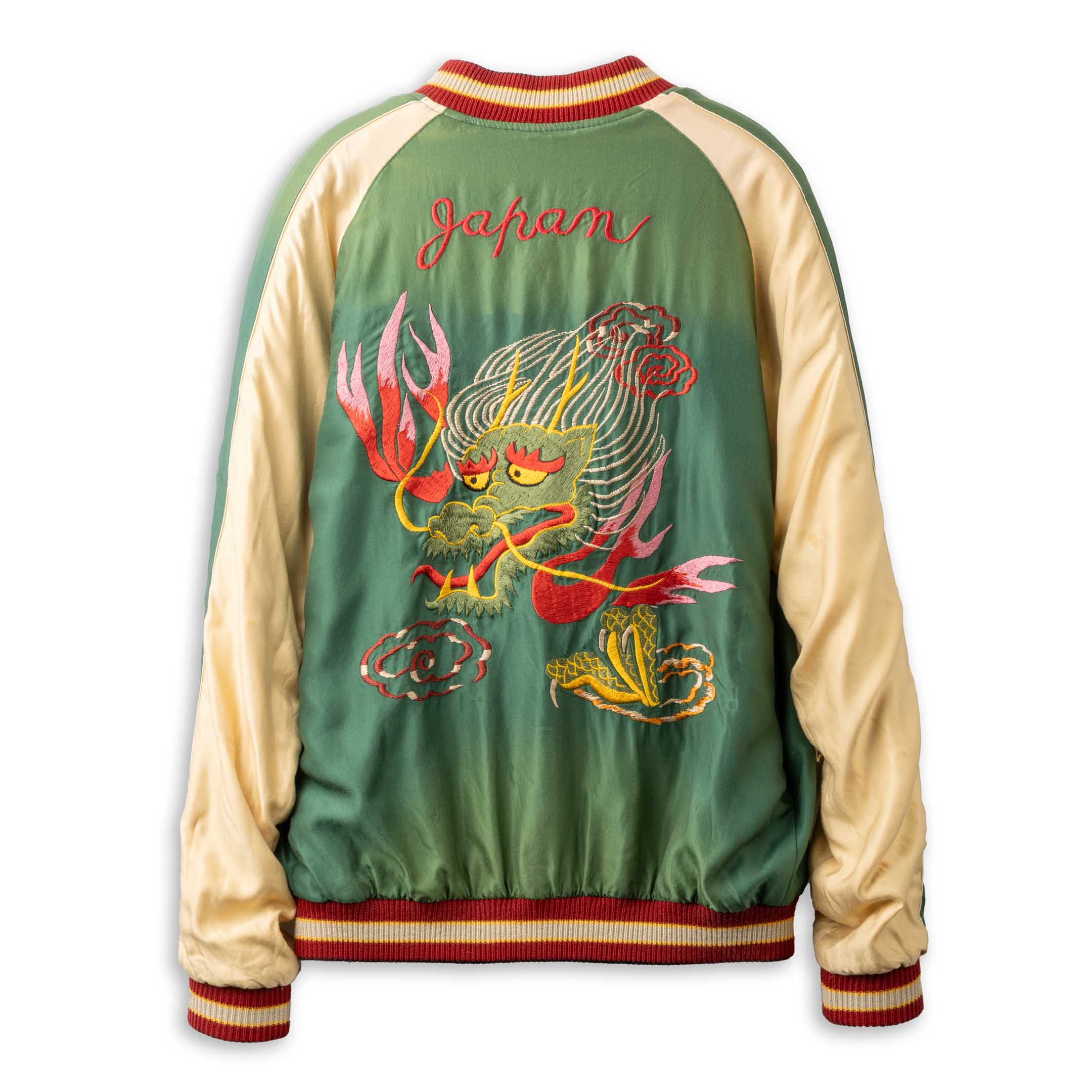 Tailor Toyo Snake & Skull Souvenir Jacket (Ageing Model) Navy x Green-Jacket-Clutch Cafe