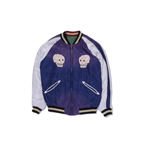 Tailor Toyo Snake & Skull Souvenir Jacket (Ageing Model) Navy x Green-Jacket-Clutch Cafe