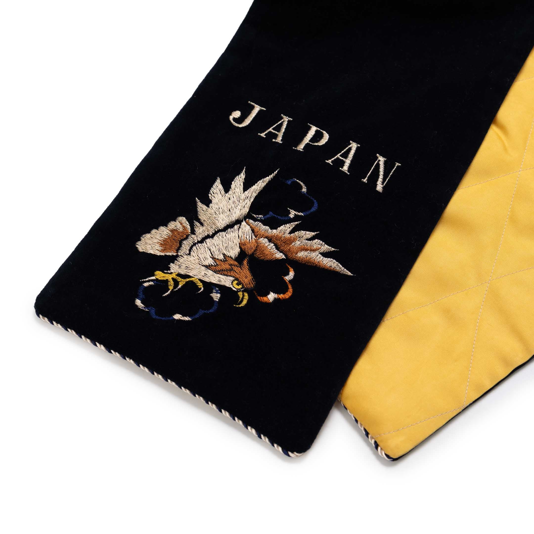 Tailor Toyo Velveteen Scarf Eagle Navy-Scarf-Clutch Cafe