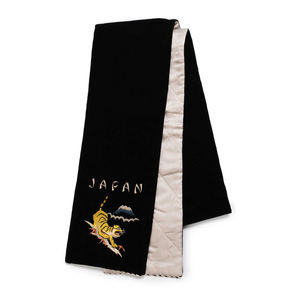Tailor Toyo Velveteen Scarf Tiger Black-Scarf-Clutch Cafe