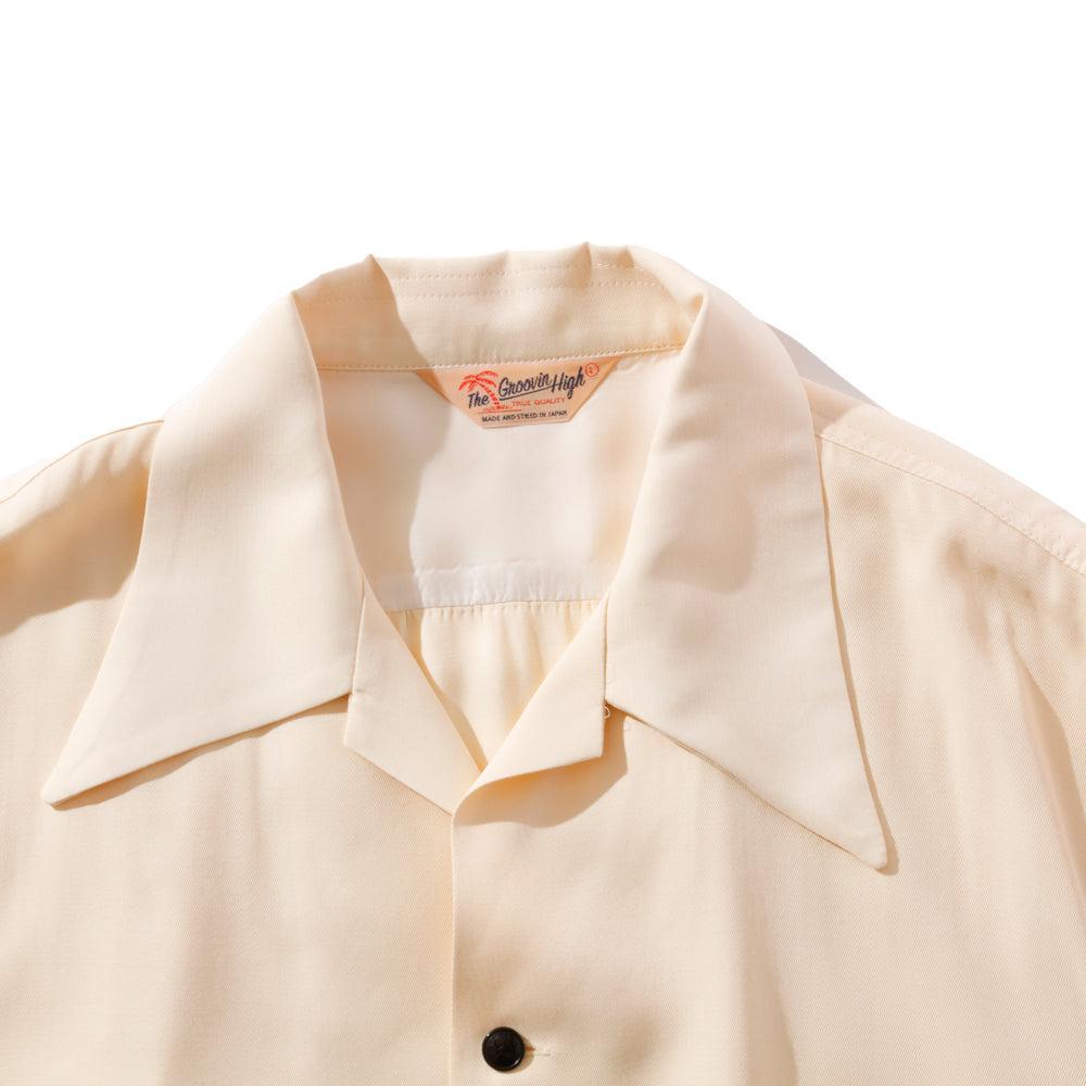 トップス The Groovin High Rayon Box Shirt Ivory L The Groovin High 1940's Beach Shirt Ivory – Clutch Cafe