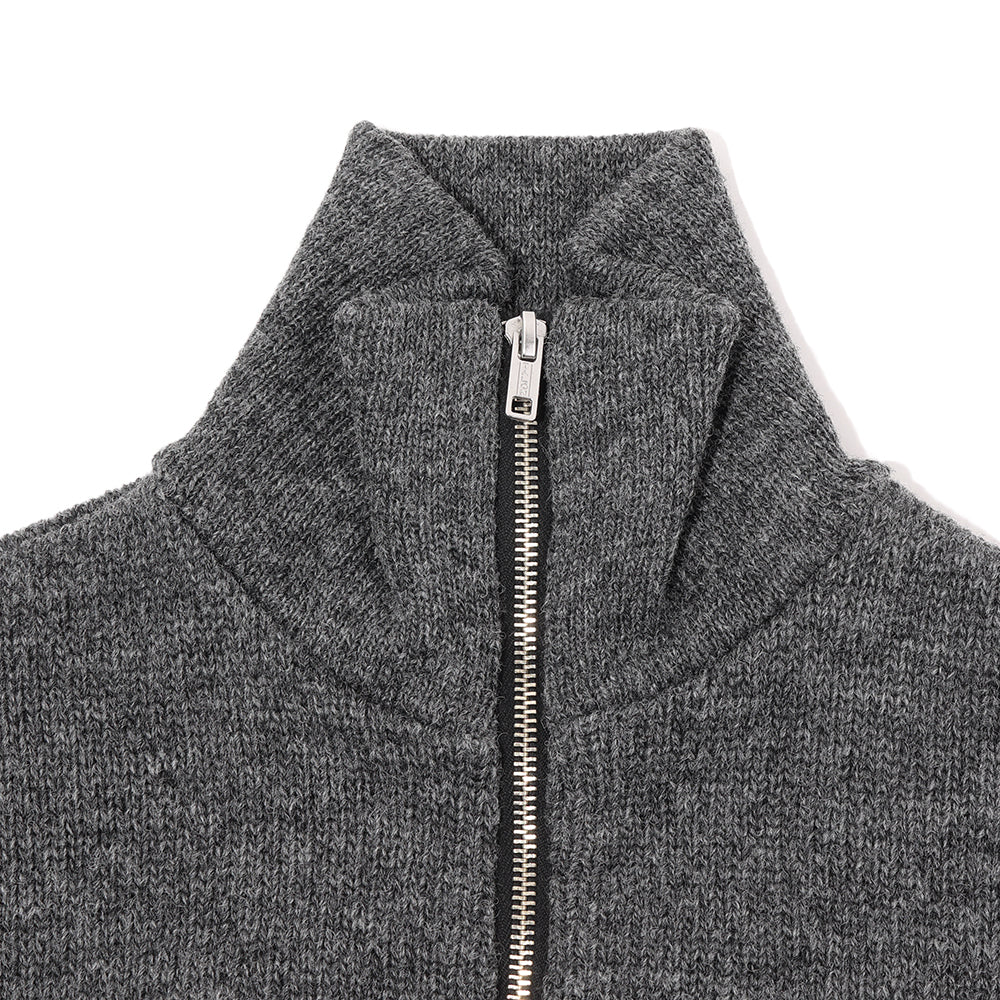 The Groovin High 1940's Zip-Up Knit Grey-Knitwear-Clutch Cafe