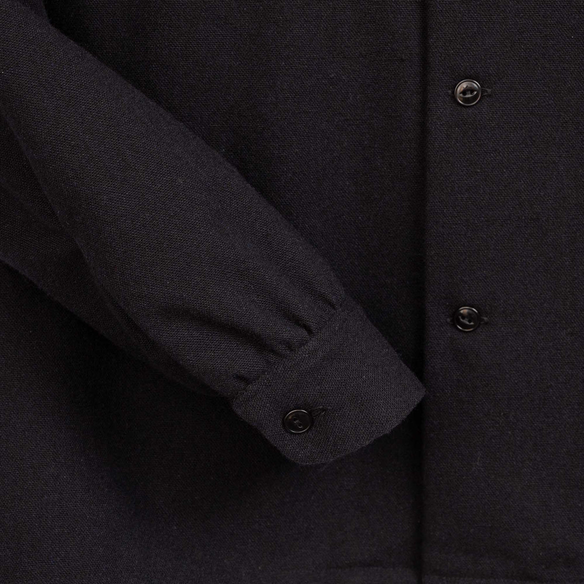 The Groovin High 1950s Long-Sleeve Wool Shirt Black-Shirt-Clutch Cafe