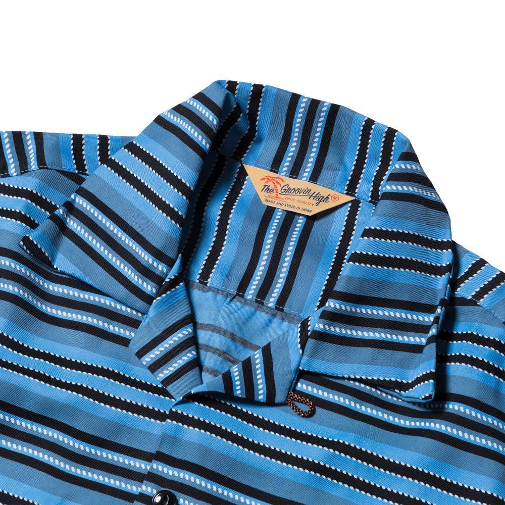 The Groovin High Striped Rayon Shirt S/S Blue-Shirt-Clutch Cafe