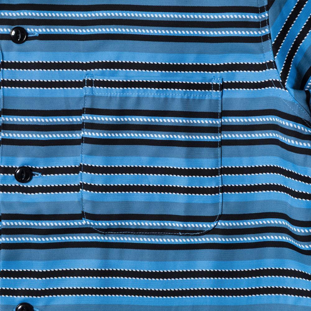 The Groovin High Striped Rayon Shirt S/S Blue-Shirt-Clutch Cafe