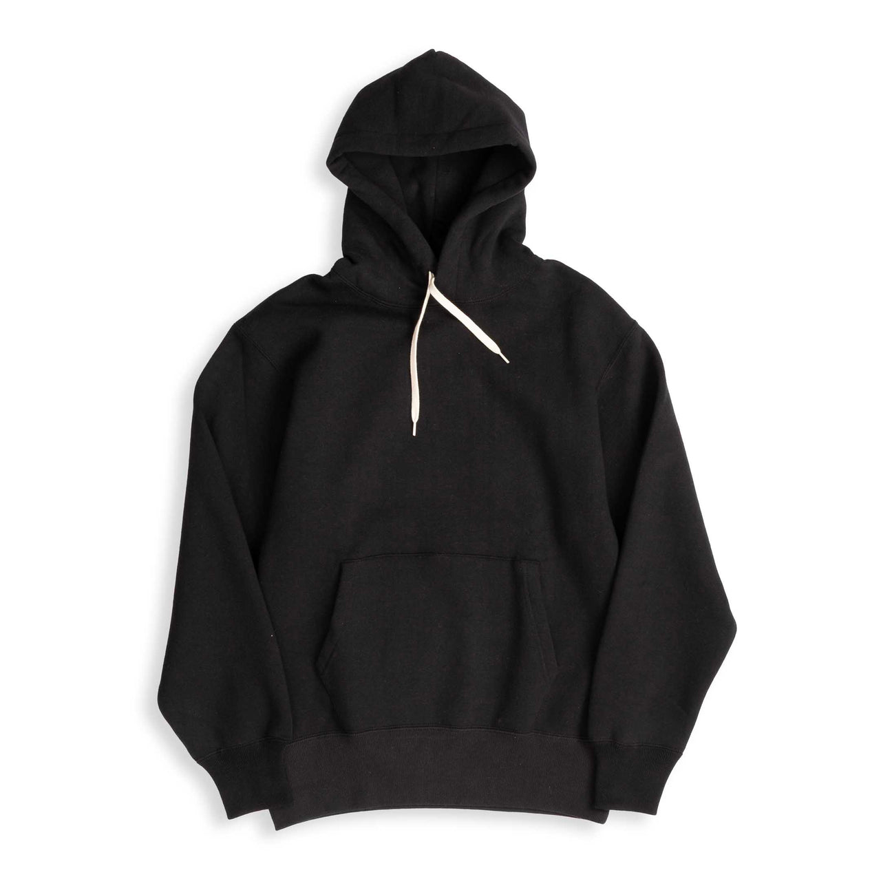 The Real McCoy's 10 oz Loopwheel Hooded Sweatshirt Black-Hooded Sweatshirt-Clutch Cafe