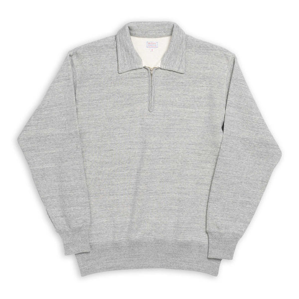 The Real McCoy's 10.oz Loopwheel 1/4 Zip Sweatshirt Grey-Sweatshirt-Clutch Cafe