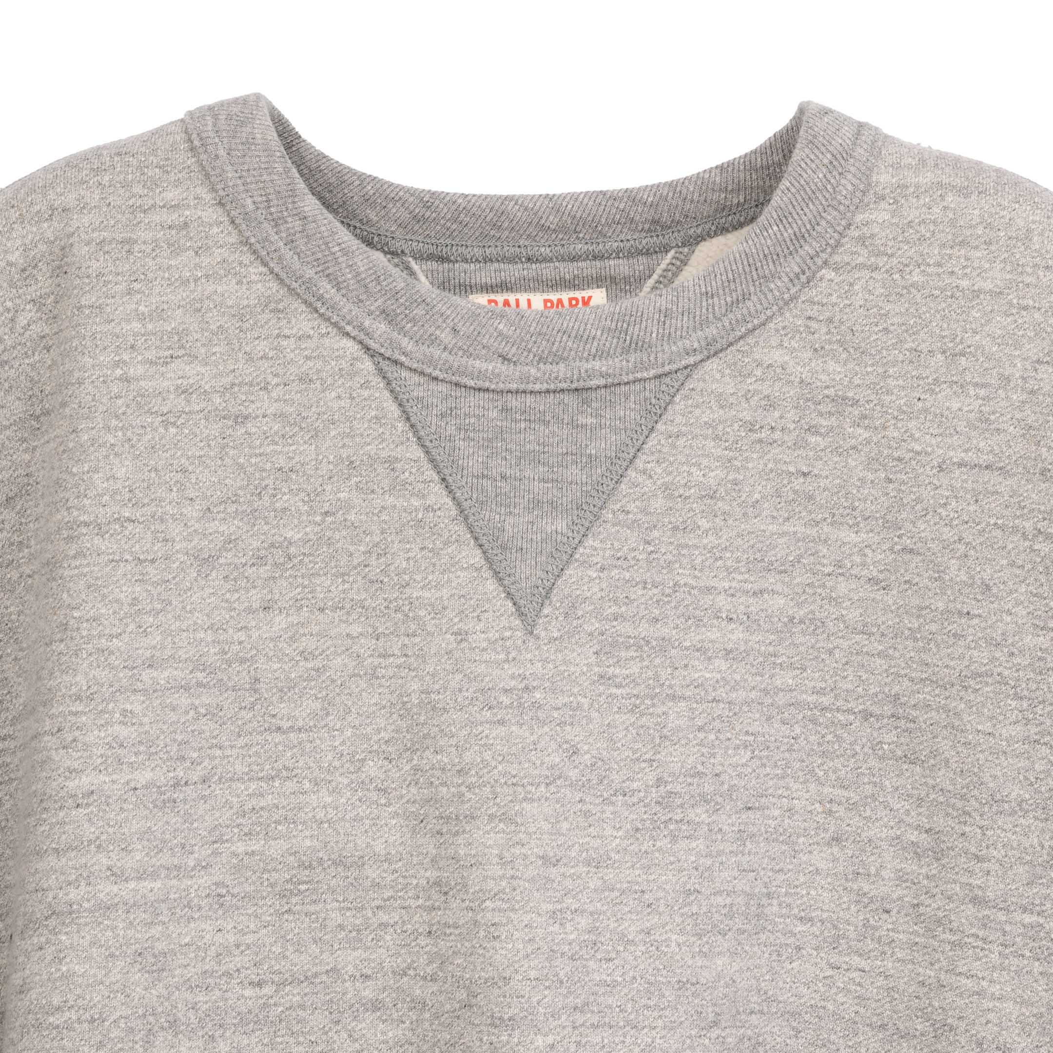 The Real McCoy's 12 oz. Ball Park Crew Neck Sweatshirt Grey-Sweatshirt-Clutch Cafe