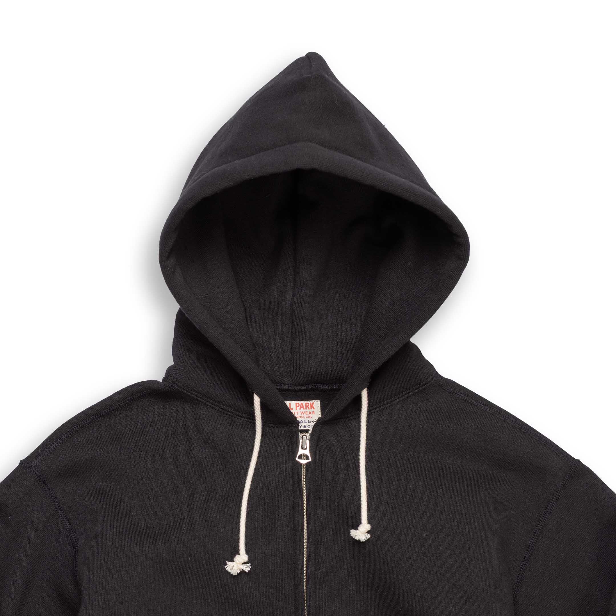 The Real McCoy's 12. oz Ballpark F/Z Hooded Sweatshirt Black-Hooded Sweatshirt-Clutch Cafe