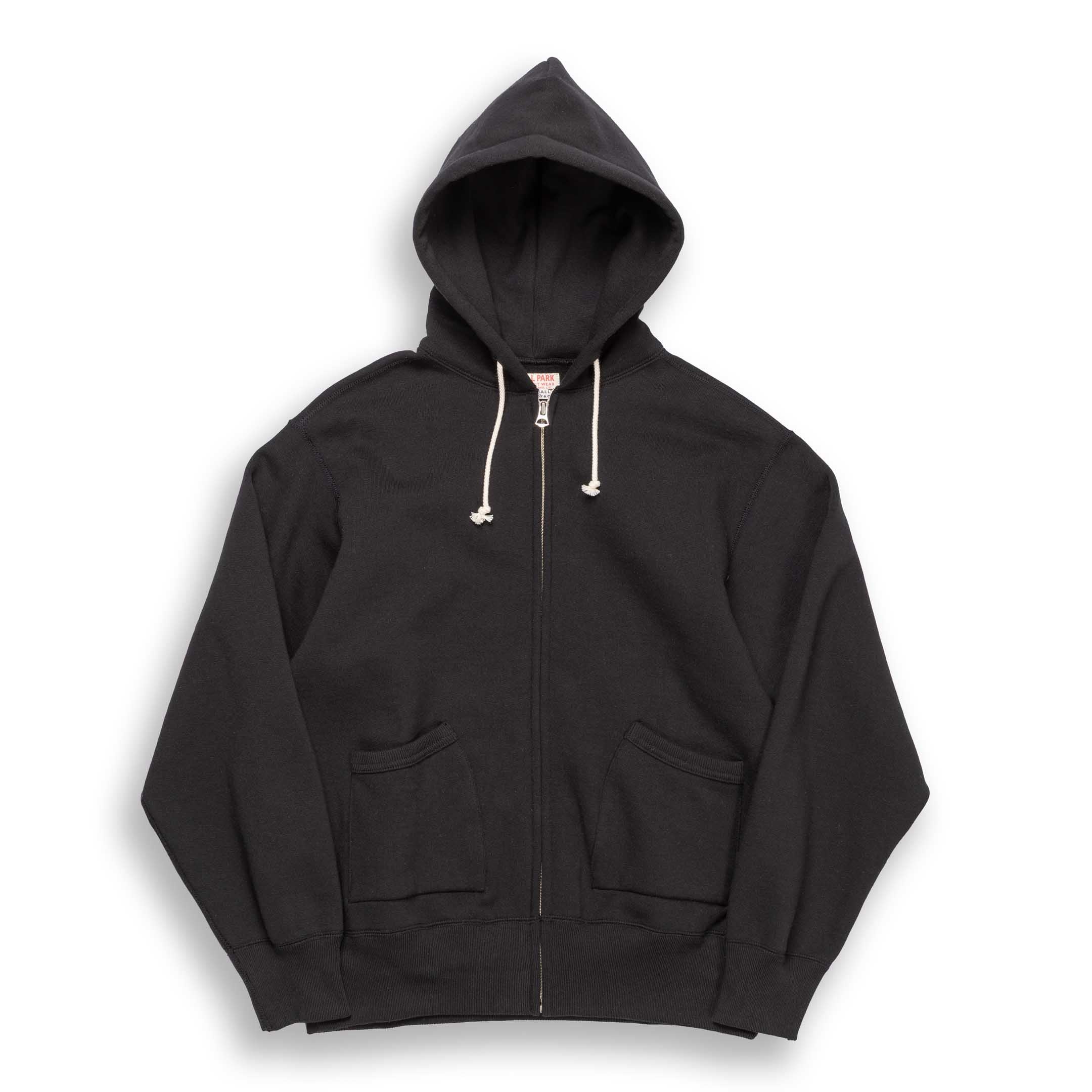 The Real McCoy's 12. oz Ballpark F/Z Hooded Sweatshirt Black-Hooded Sweatshirt-Clutch Cafe