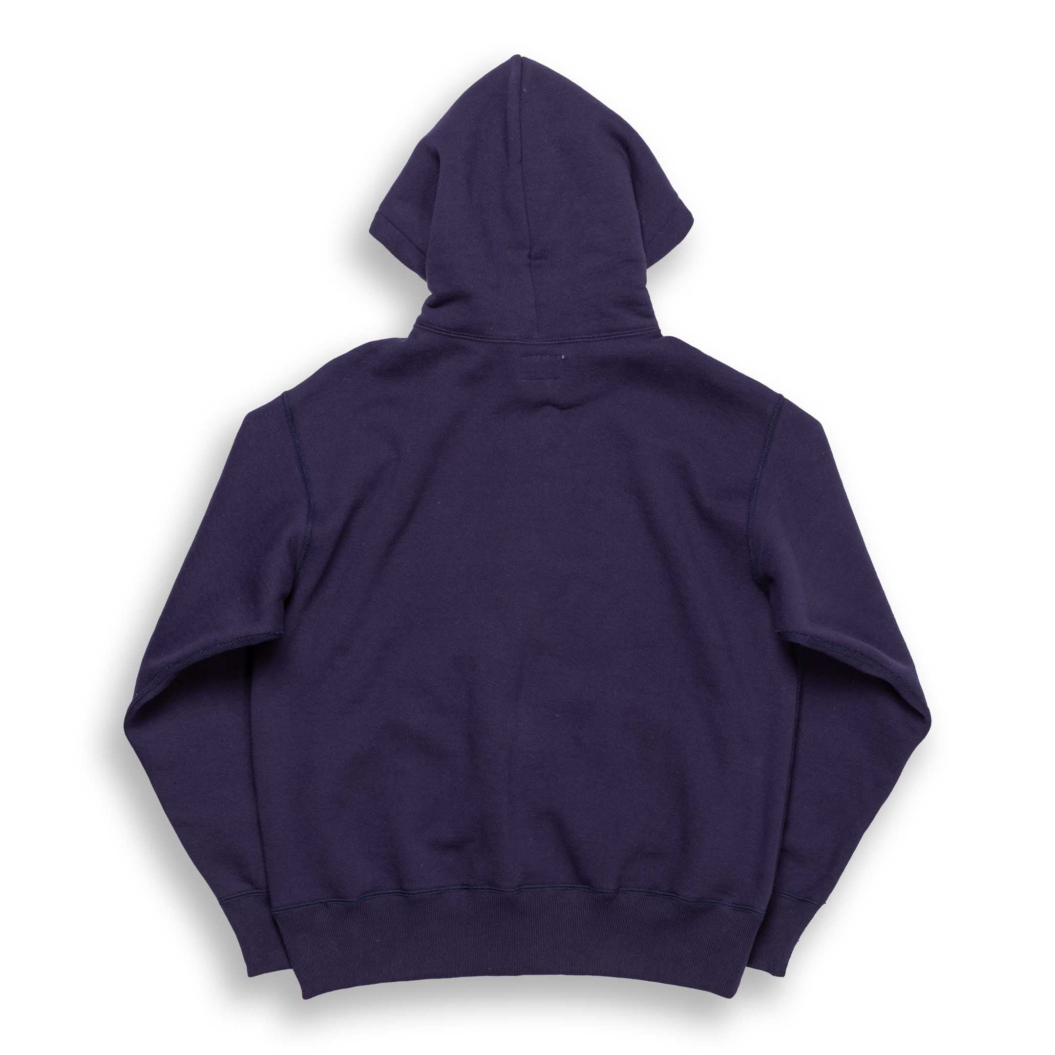 The Real McCoy's 12. oz Ballpark F/Z Hooded Sweatshirt Navy