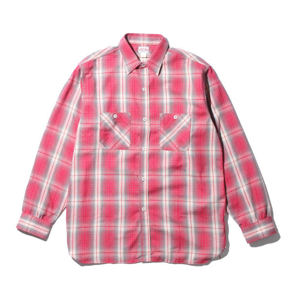 The Real McCoy's 8HU Ombre Check Summer Flannel Shirt Pink-Shirt-Clutch Cafe