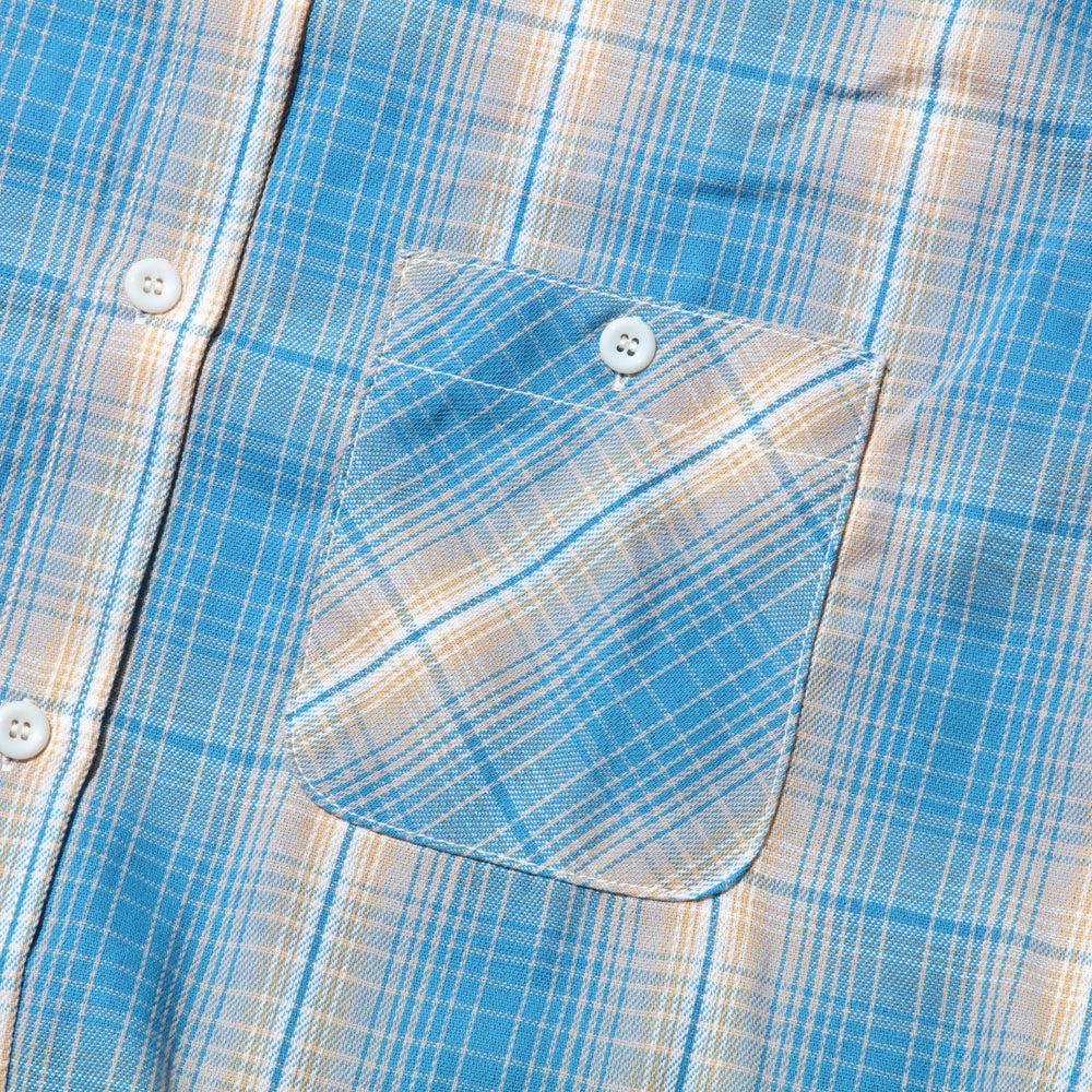 The Real McCoy's 8HU Ombre Check Summer Flannel Shirt Turquoise-Shirt-Clutch Cafe