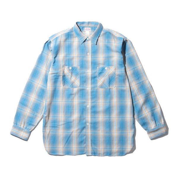 The Real McCoy's 8HU Ombre Check Summer Flannel Shirt Turquoise-Shirt-Clutch Cafe