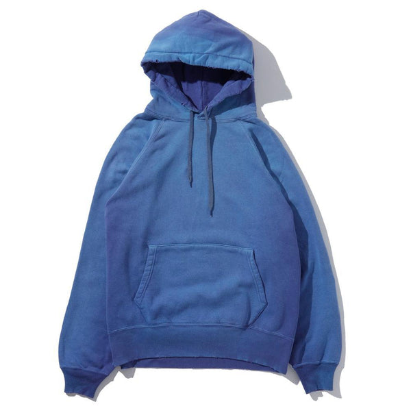 The Real McCoy's 9 oz Loopwheel Raglan Hooded Sweatshirt Faded Navy-Hooded Sweatshirt-Clutch Cafe