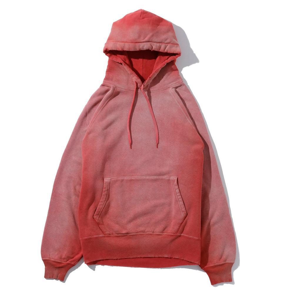 The Real McCoy's 9 oz Loopwheel Raglan Hooded Sweatshirt Faded Red-Hooded Sweatshirt-Clutch Cafe