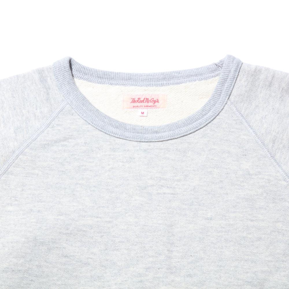 The Real McCoy's 9.oz Loopwheel Raglan Sleeve Sweatshirt Ash Grey-Sweatshirt-Clutch Cafe