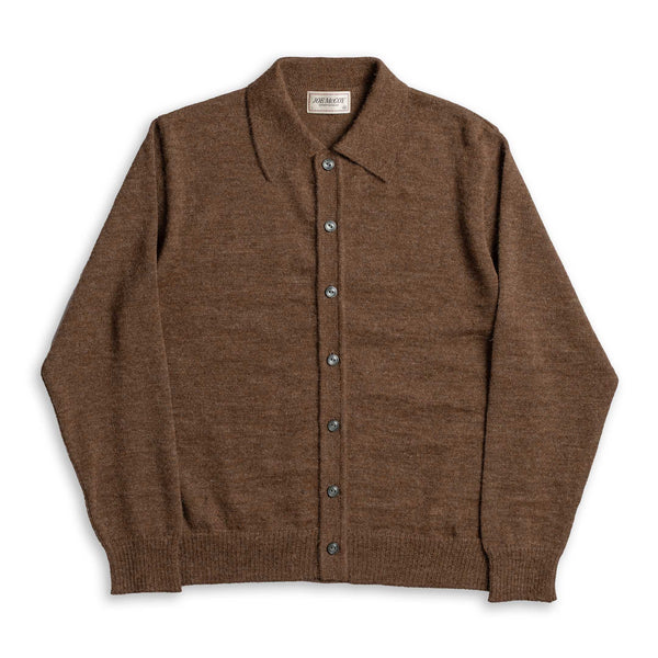 The Real McCoy's Alpaca Wool Collar Knit Cardigan Brown-Cardigan-Clutch Cafe