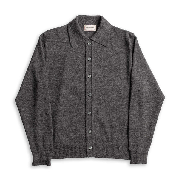 The Real McCoy&#39;s Alpaca Wool Collar Knit Cardigan Charcoal-Cardigan-Clutch Cafe