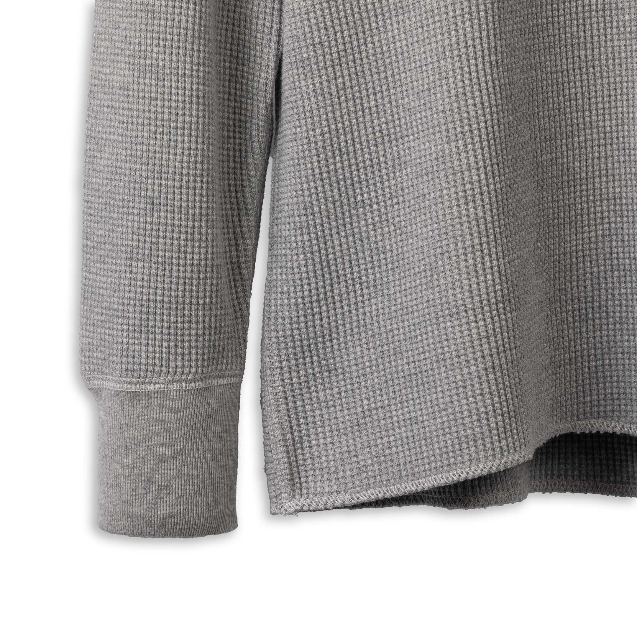 The Real McCoy's Ballpark Waffle Thermal Shirt Grey-Top-Clutch Cafe