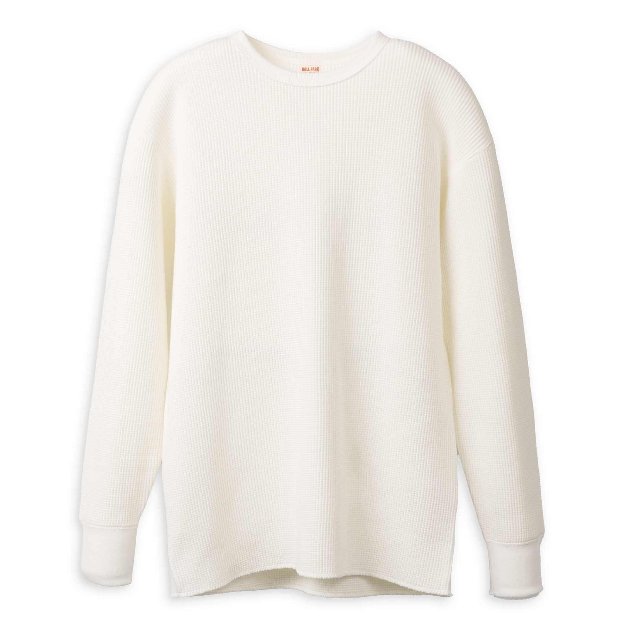 The Real McCoy's Ballpark Waffle Thermal Shirt White-Top-Clutch Cafe