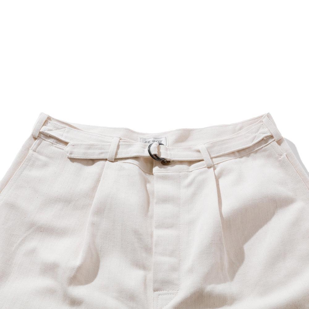 The Real McCoy's Belted Shorts / Cotton-Hemp Beige-Shorts-Clutch Cafe