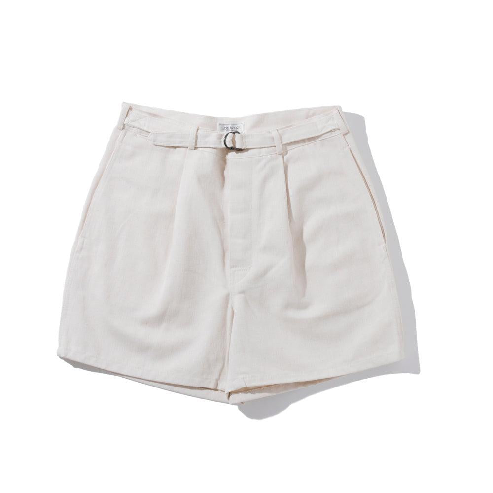 The Real McCoy's Belted Shorts / Cotton-Hemp Beige-Shorts-Clutch Cafe