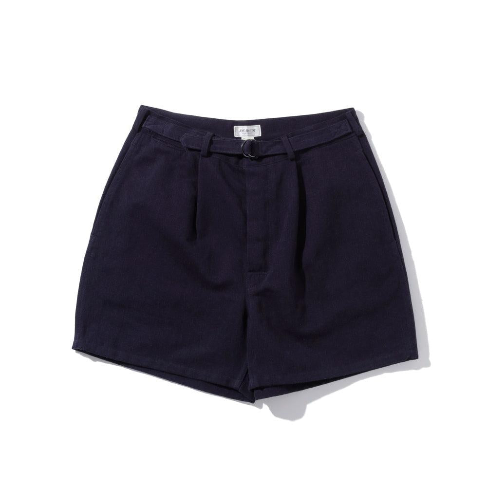The Real McCoy's Belted Shorts / Cotton-Hemp Navy-Shorts-Clutch Cafe