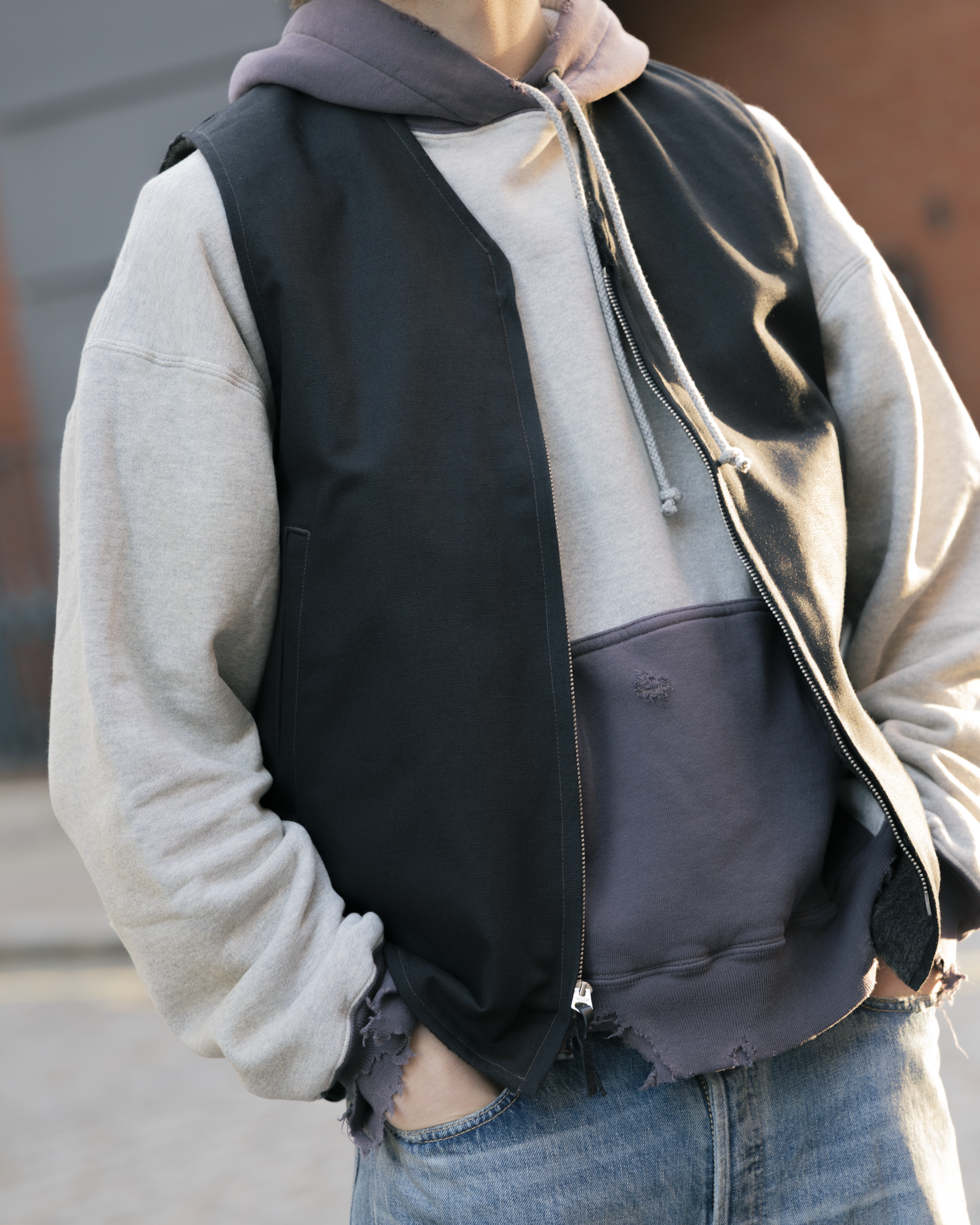 The Real McCoy's Buco Cotton Canvas Riding Vest Black-Vest-Clutch Cafe