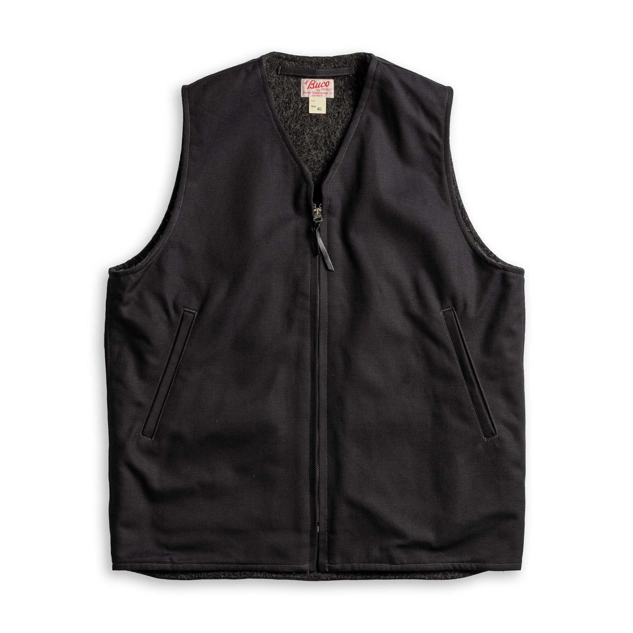 The Real McCoy's Buco Cotton Canvas Riding Vest Black-Vest-Clutch Cafe