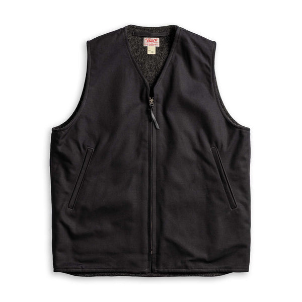 The Real McCoy&#39;s Buco Cotton Canvas Riding Vest Black-Vest-Clutch Cafe