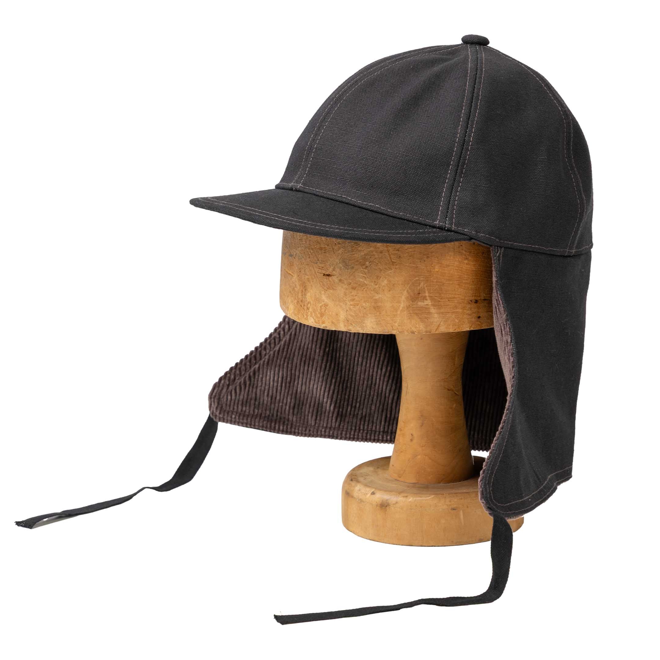 The Real McCoy's Buco Cotton Canvas Windproof Riding Cap Black-Cap-Clutch Cafe