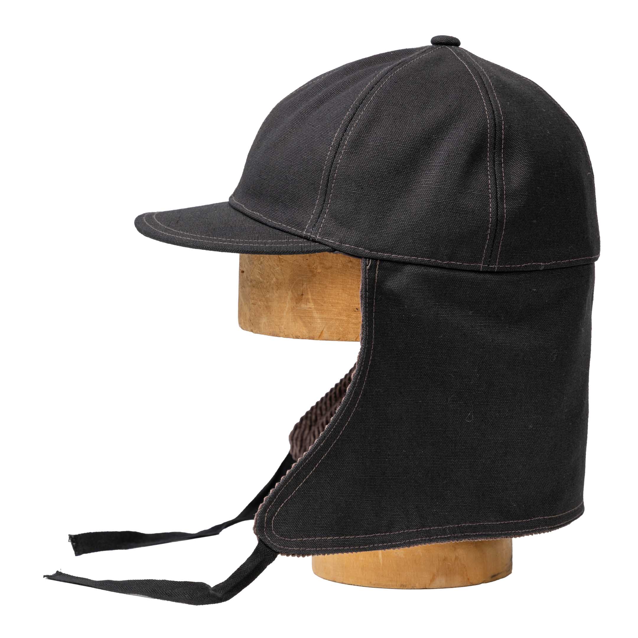 The Real McCoy's Buco Cotton Canvas Windproof Riding Cap Black-Cap-Clutch Cafe