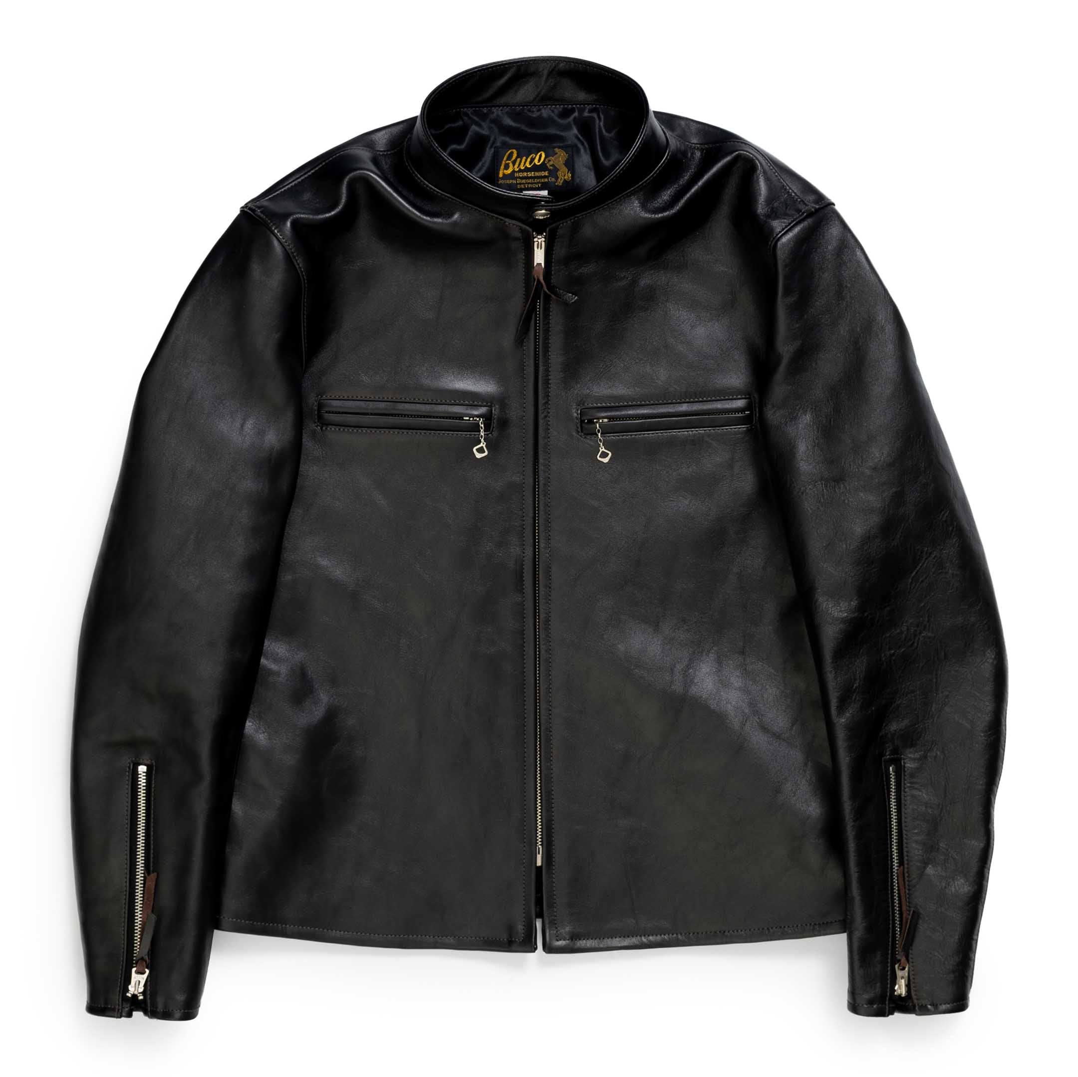 The Real McCoy's Buco J-100 Leather Jacket Black-Leather Jacket-Clutch Cafe