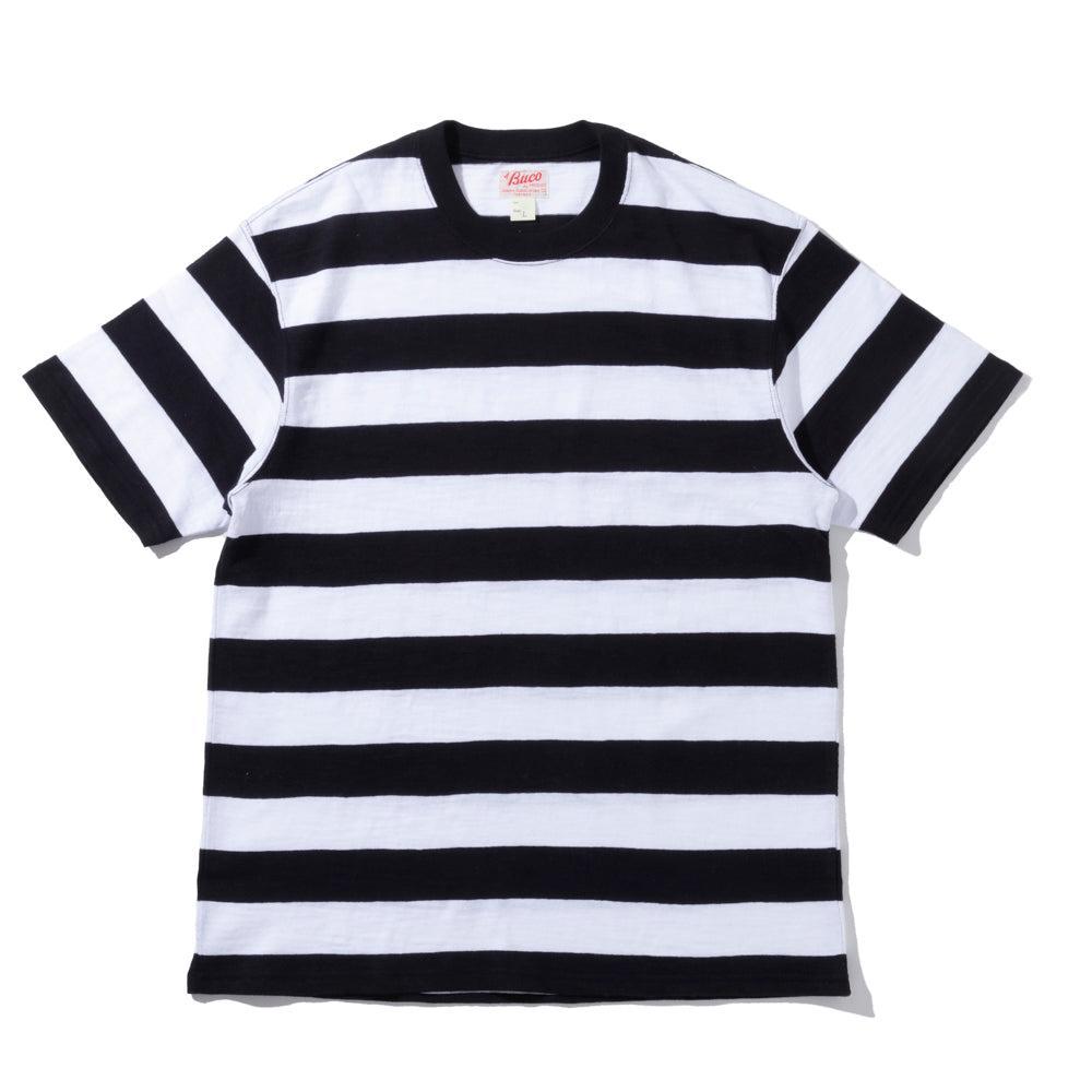 The Real McCoy's Buco Stripe T-shirt White-T-Shirt-Clutch Cafe