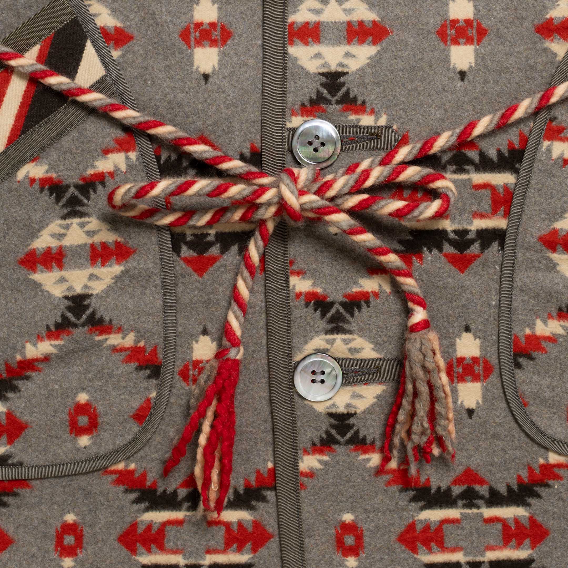 The Real McCoy's Cotton Jacquard Robe Grey-Robe-Clutch Cafe