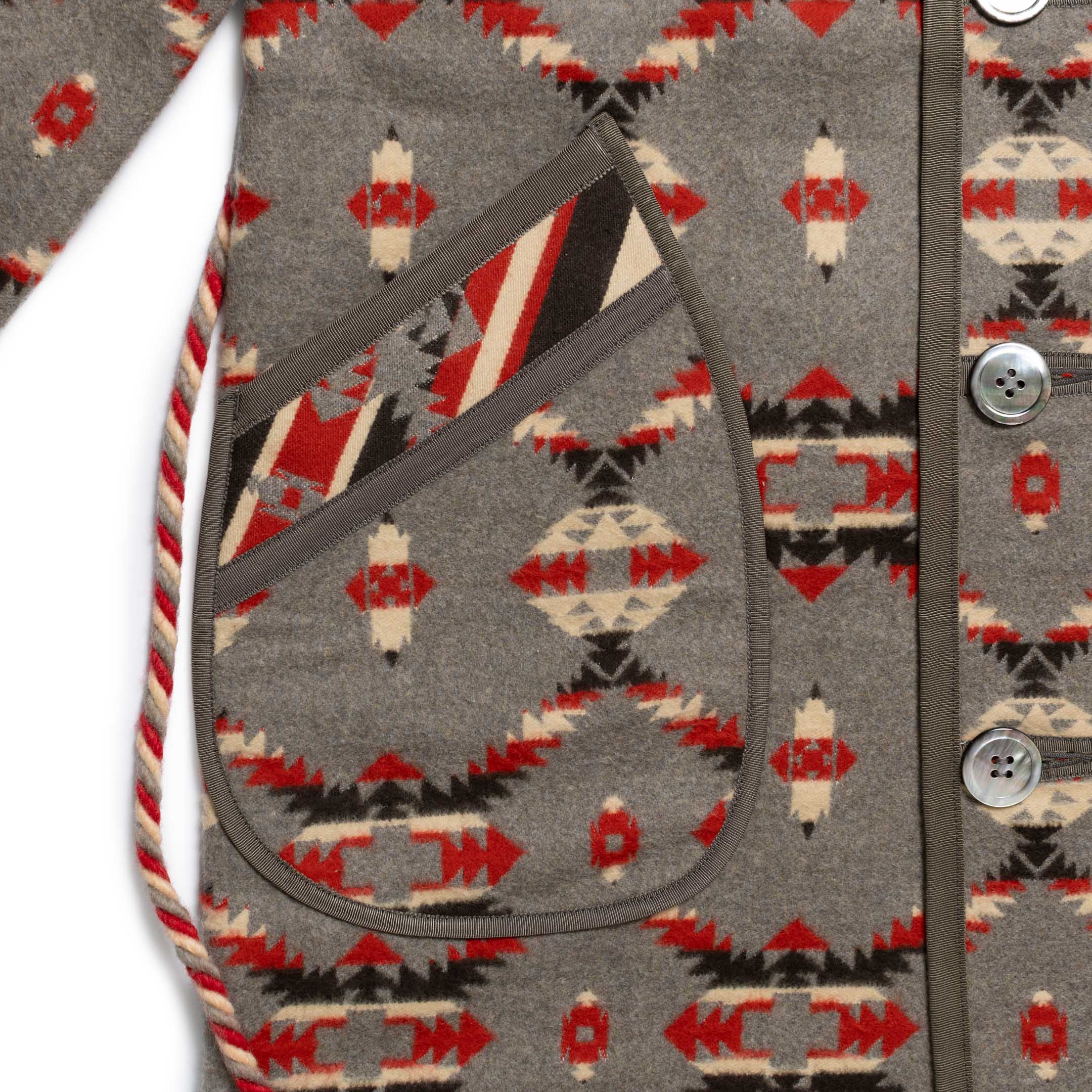 The Real McCoy's Cotton Jacquard Robe Grey-Robe-Clutch Cafe