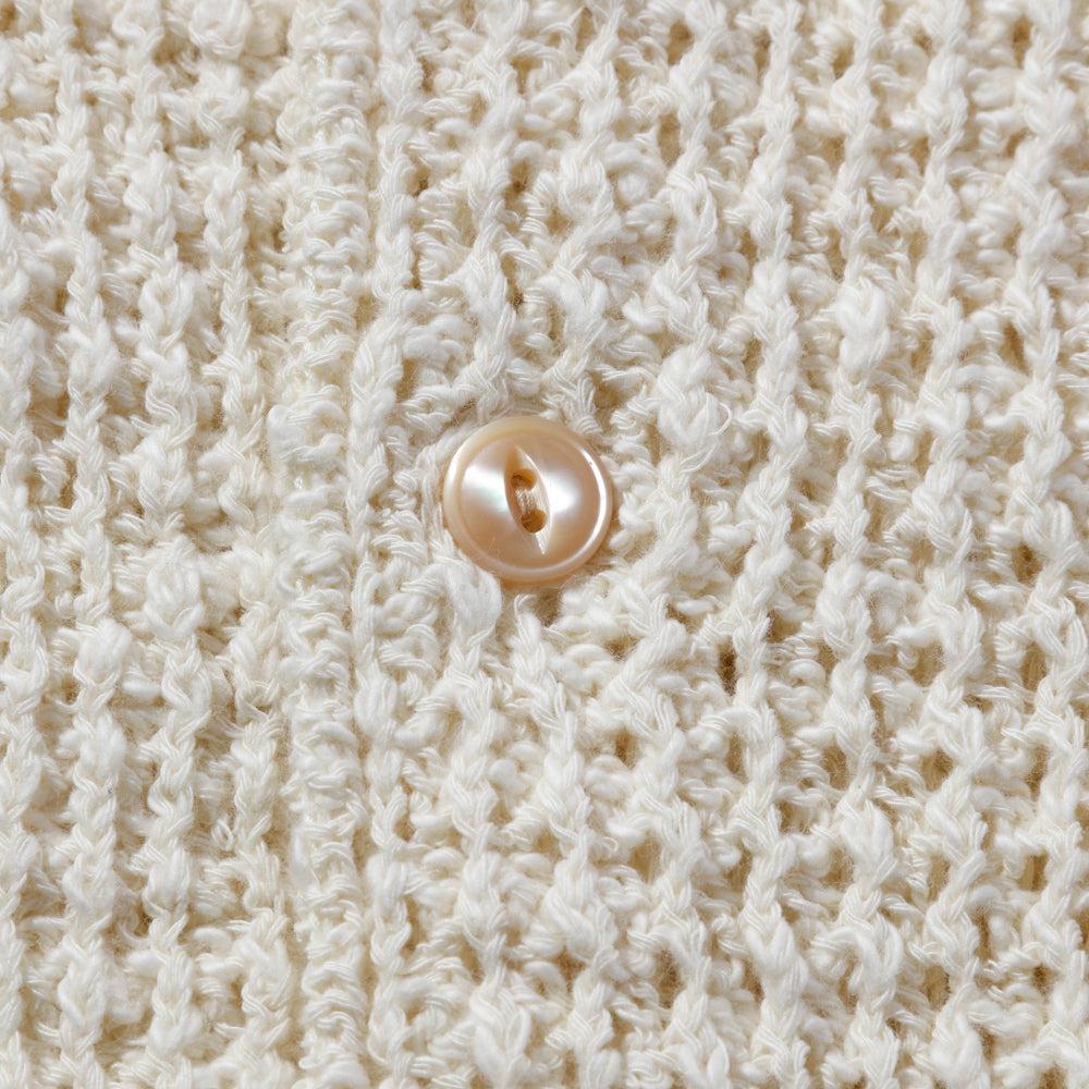 The Real McCoy's Cotton Knitted Button Up Shirt Milk-Shirt-Clutch Cafe