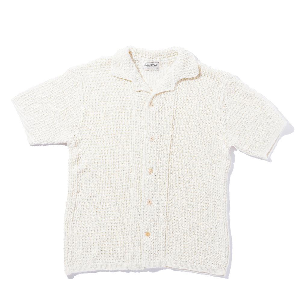 The Real McCoy's Cotton Knitted Button Up Shirt Milk-Shirt-Clutch Cafe